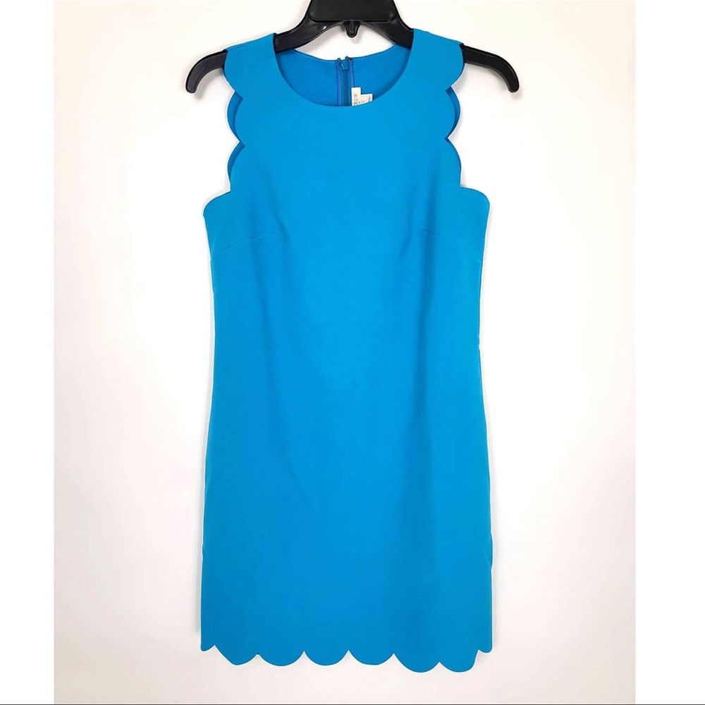 J. Crew Scalloped Blue Shift Dress